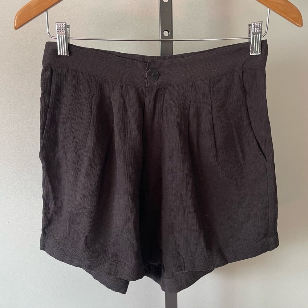 Bahhgoose 100% Cotton Gauze Shorts Wide Leg Black Handmade Size XL